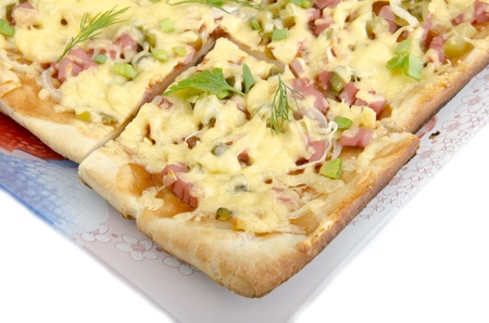 pizza on a white backgroundの写真素材
