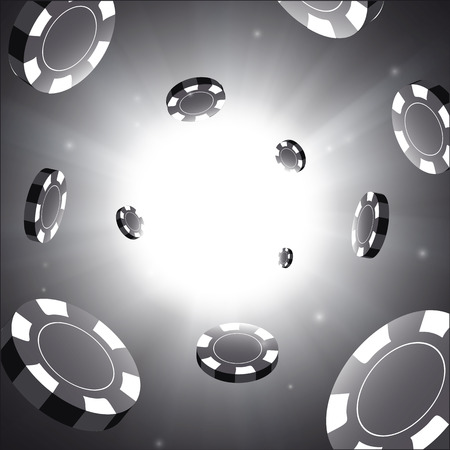 Illustartion of poker chips isolated on white glowingのイラスト素材