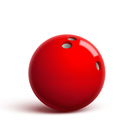 Illustartion of red bowling ball isolated on whiteのイラスト素材