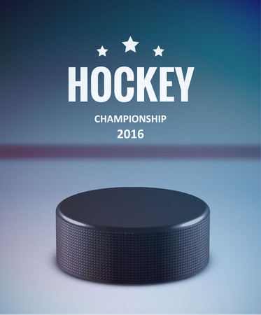 Illustartion of Hockey puck isolated on iceのイラスト素材