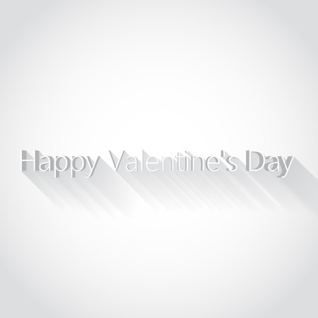 Illustartion of white happy valentines day with long shadowのイラスト素材