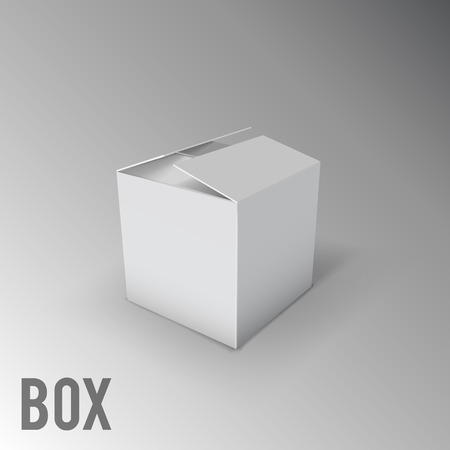 Illustartion of Opened White Cardboard Package Box.のイラスト素材