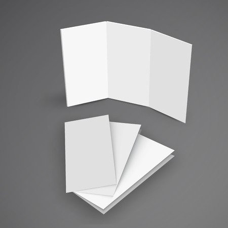 vector illustration of white mockup broshure 3d with shadowのイラスト素材