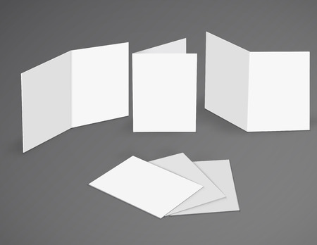 vector illustration of white mockup broshure 3d with shadowのイラスト素材