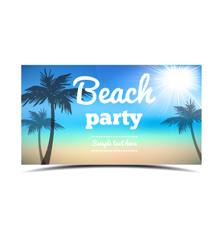 Illustartion of Beach Party Flye with place for textのイラスト素材