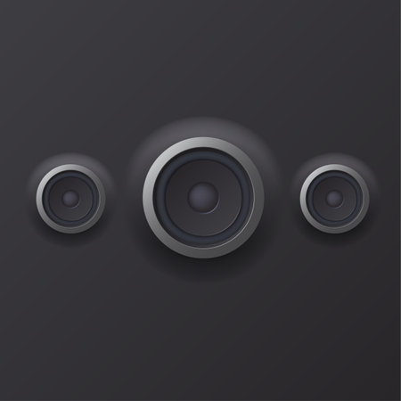 illustration of Audio speaker with sound waves のイラスト素材