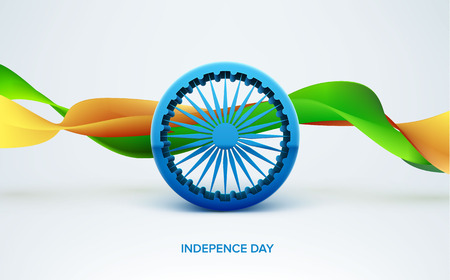Illustartion of Indian Independence 3d sign isolated on whiteのイラスト素材