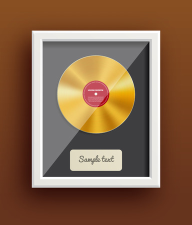 Illustartion of vinyl disk retro design music awardのイラスト素材