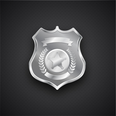 Illustartion of  Vector metal Police Badge eps 10のイラスト素材