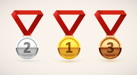 Illustration of medal realistic object isolated on whiteのイラスト素材