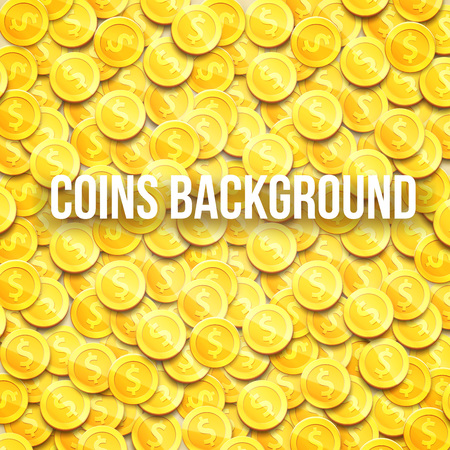 gold coins top view background with place for textのイラスト素材