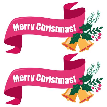 Banner with Christmas Bells Vector Imageのイラスト素材