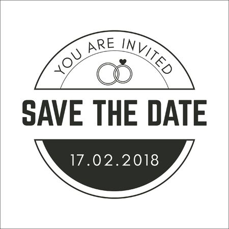 Vintage Circle Save The Date Vector Imageのイラスト素材