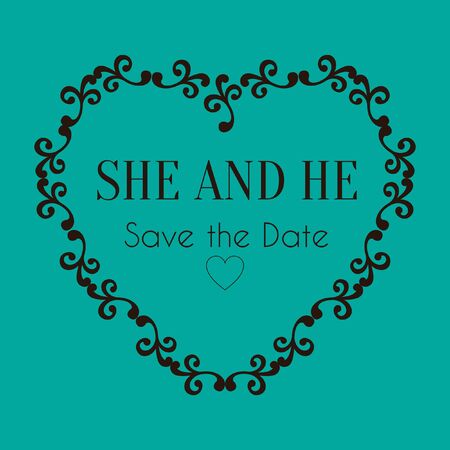 Wedding Heat Save the Date Vector Imageのイラスト素材