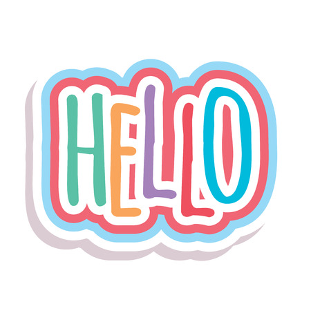 Word Text Rainbow Hello Vector Imageのイラスト素材