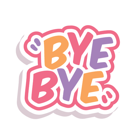 Word Text Rainbow Bye Vector Imageのイラスト素材