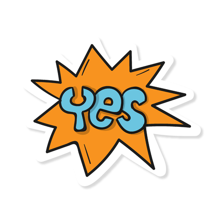 Word Text Orange Yes Vector Imageのイラスト素材