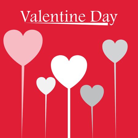 Valentine Day Heart Balloon Vector Imageのイラスト素材