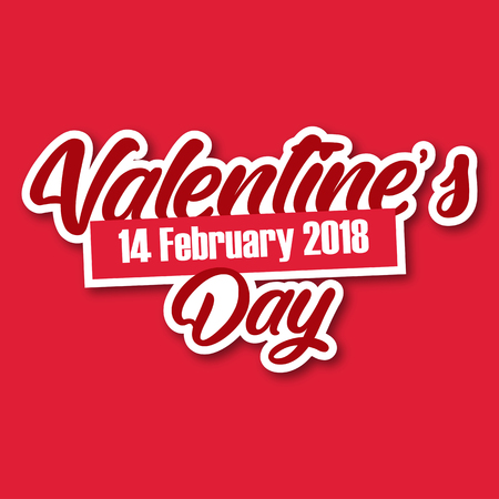 Valentine Day 14 Feb Text Vector Imageのイラスト素材