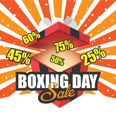 Winter Sale Boxing Day Orange Background Vector Imageのイラスト素材