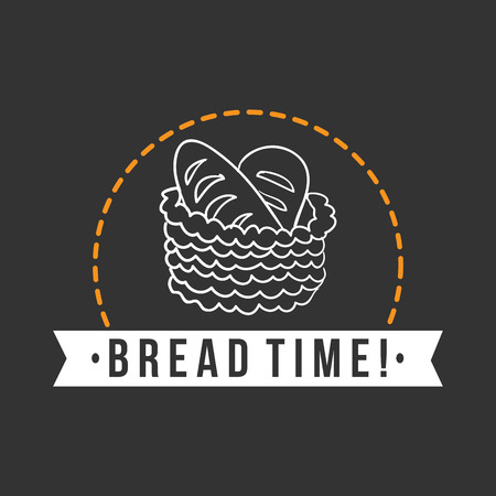 Bakery Bread Time in Dark Background Illustration.のイラスト素材