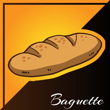 Bakery Two Tone Background with Baguette Vectorのイラスト素材