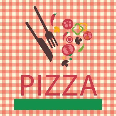 Pizza Logo Green Bar Vectorのイラスト素材