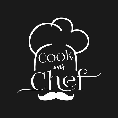 Cook with Chef Grey Backgroundのイラスト素材