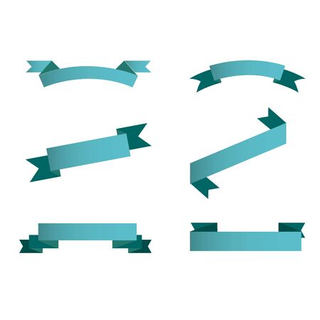 Banner Set Of Ribbon Tag Vector Imageのイラスト素材