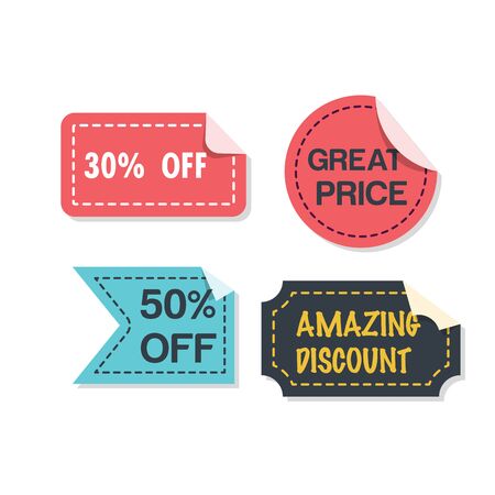 Banner Set Of Great Price Vector Imageのイラスト素材