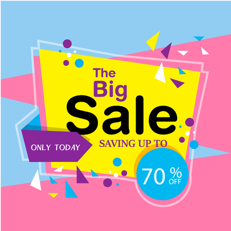 Banner The Big Sale Saving Up To 70% Vector Imageのイラスト素材