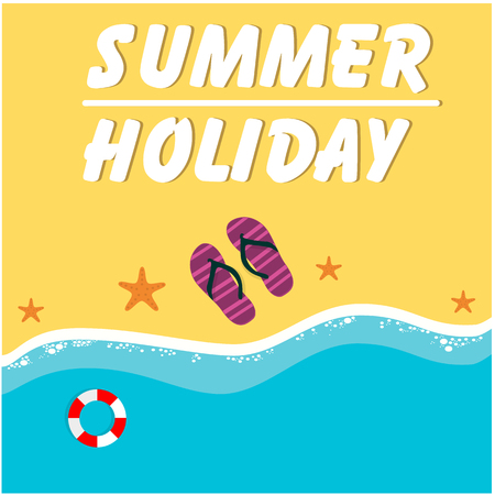 Summer Holiday Seashore Holizon Beach Background Vector Imageのイラスト素材