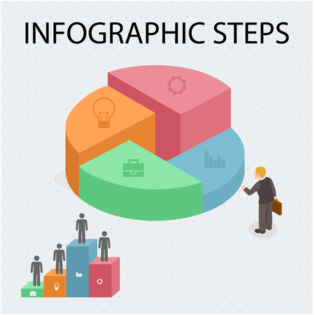 Modern Circle Chat Bar Infographics template Vector Imageのイラスト素材