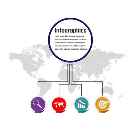 Presentation business infographic template with 4 options Vector Imageのイラスト素材