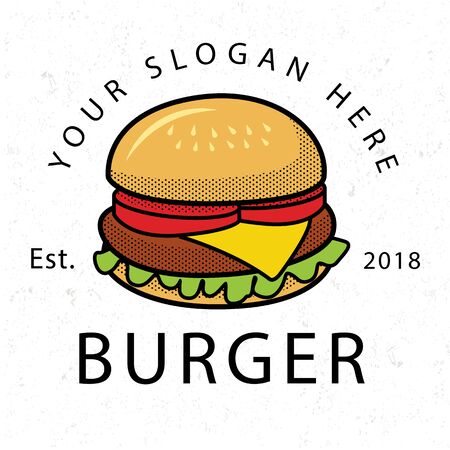 Burger Est.2018 White Background Vector Imageのイラスト素材