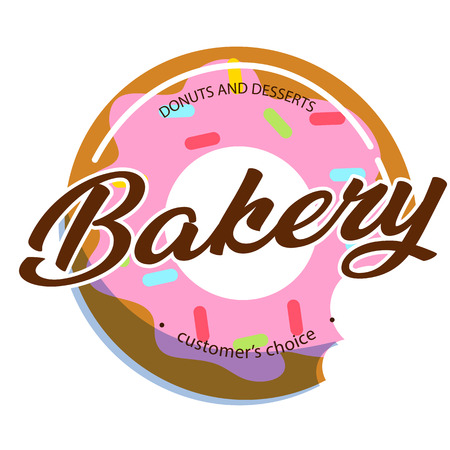 Bakery Donuts And Desserts White Background Vector Imageのイラスト素材