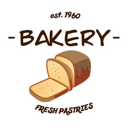 Bakery Ost.1960 Fresh Pastries White Background Vector Imageのイラスト素材
