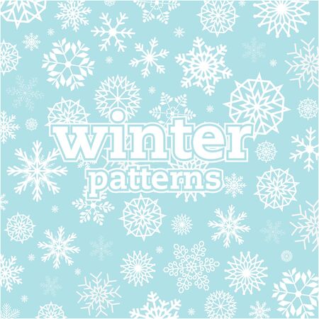 Winter Patterns Snowflake Blue Background Vector Imageのイラスト素材