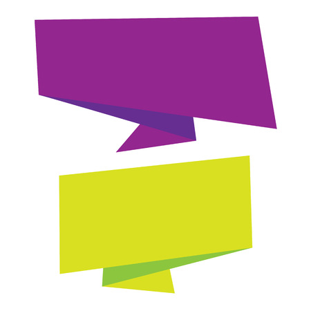 Banner Purple and Green Origami style banner template Vector Imageのイラスト素材