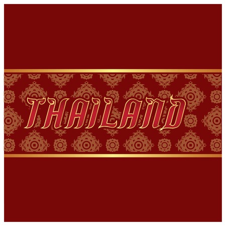 Thailand Thai design Frame Red Background Vector Imageのイラスト素材