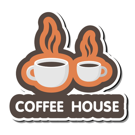 Coffee House Two Hot Coffee Background Vector Imageのイラスト素材