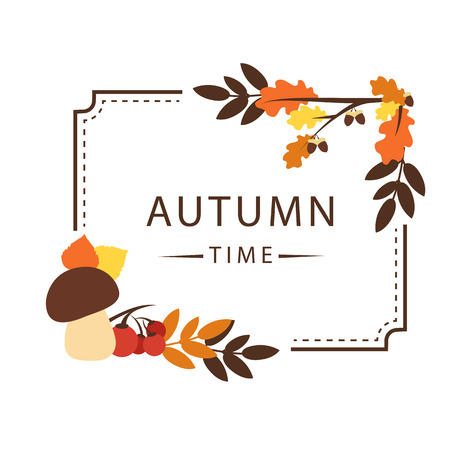 Autumn Time Maple Leaf Square Frame Background Vector Imageのイラスト素材