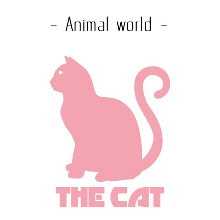 Animal World The Cat Pink Cat Background Vector Imageのイラスト素材