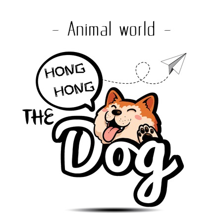 Animal World The Dog Speech Bubble Hong Hong Background Vector Imageのイラスト素材