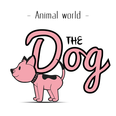 Animal World The Dog Pink Dog Background Vector Imageのイラスト素材