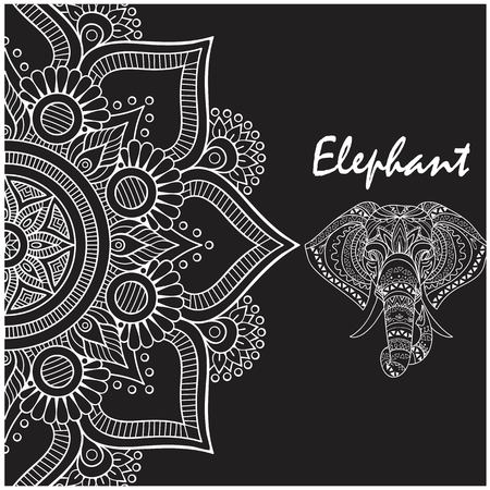 Elephant, Thai Flower Head Of Elephant Vector Imageのイラスト素材