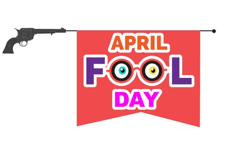 April Fools Day Flag And Toy Gunのイラスト素材