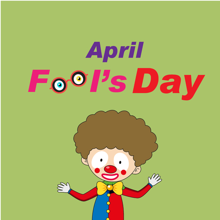 April Fools' Day with a jester illustrationのイラスト素材