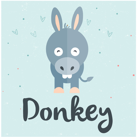 Animal Donkey Cartoon  Background Vector Imageのイラスト素材