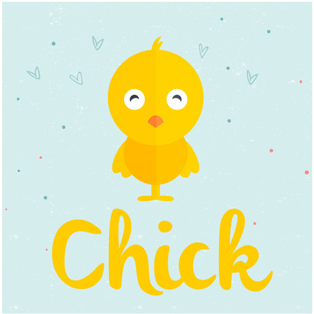Animal Chick Cartoon  Background Vector Imageのイラスト素材